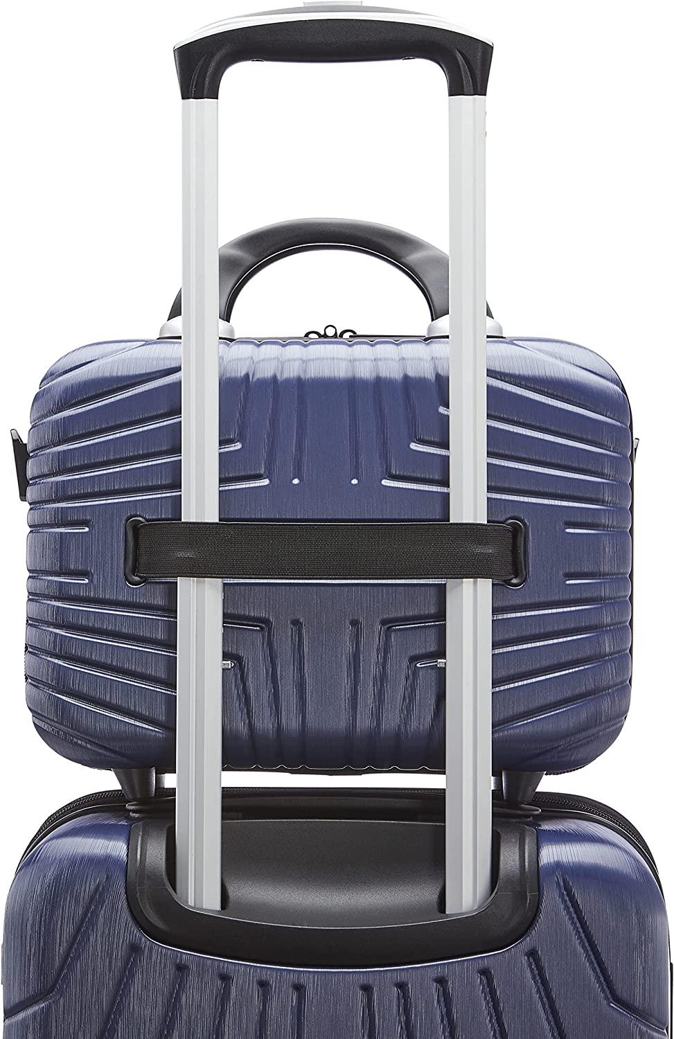 Hers N Hers Luggage with Spinner Wheels, 2-Piece Set (BeautyCrate plus Carry-On), Blueberry