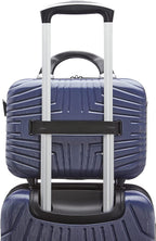 Hers N Hers Luggage with Spinner Wheels, 2-Piece Set (BeautyCrate plus Carry-On), Blueberry
