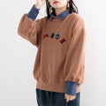 Velvet Embroidery Casual Sweatshirt