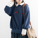 Velvet Embroidery Casual Sweatshirt