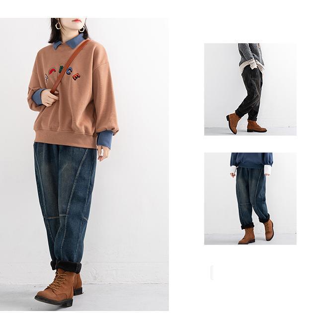 Velvet Embroidery Casual Sweatshirt
