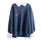 Velvet Embroidery Casual Sweatshirt