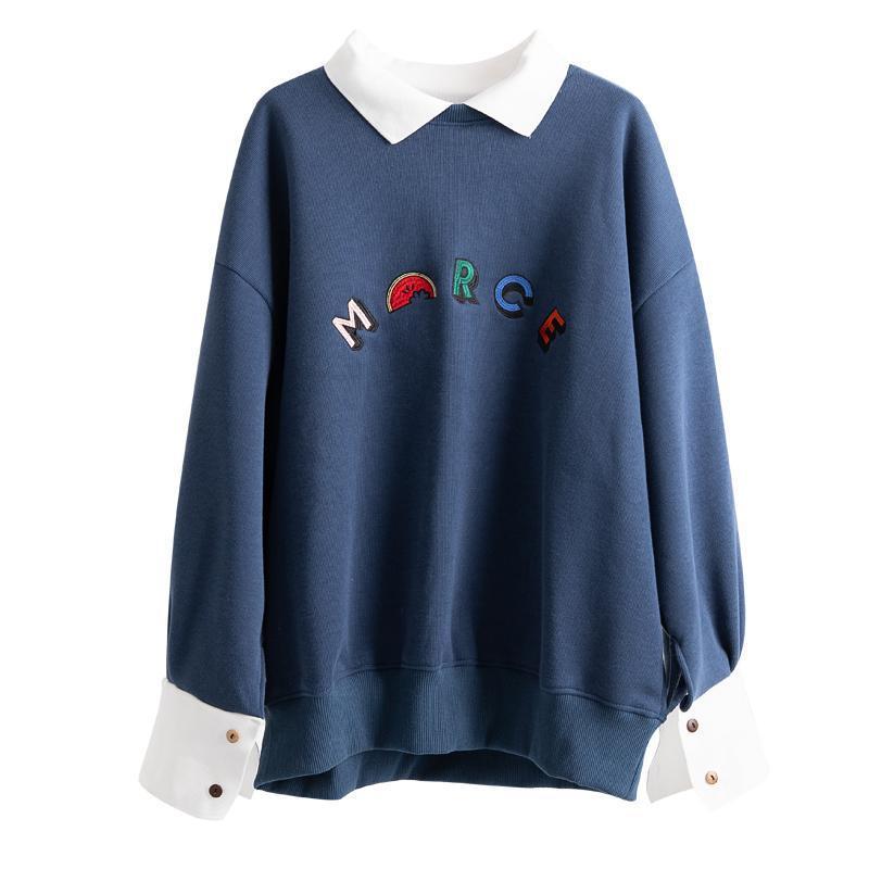 Velvet Embroidery Casual Sweatshirt