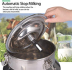 tehongmai electric milking machine for goats, 14l pulsation vacuum pump milker, automatic portable livestock milking equipment with stainless steel bucket, for goat sheep