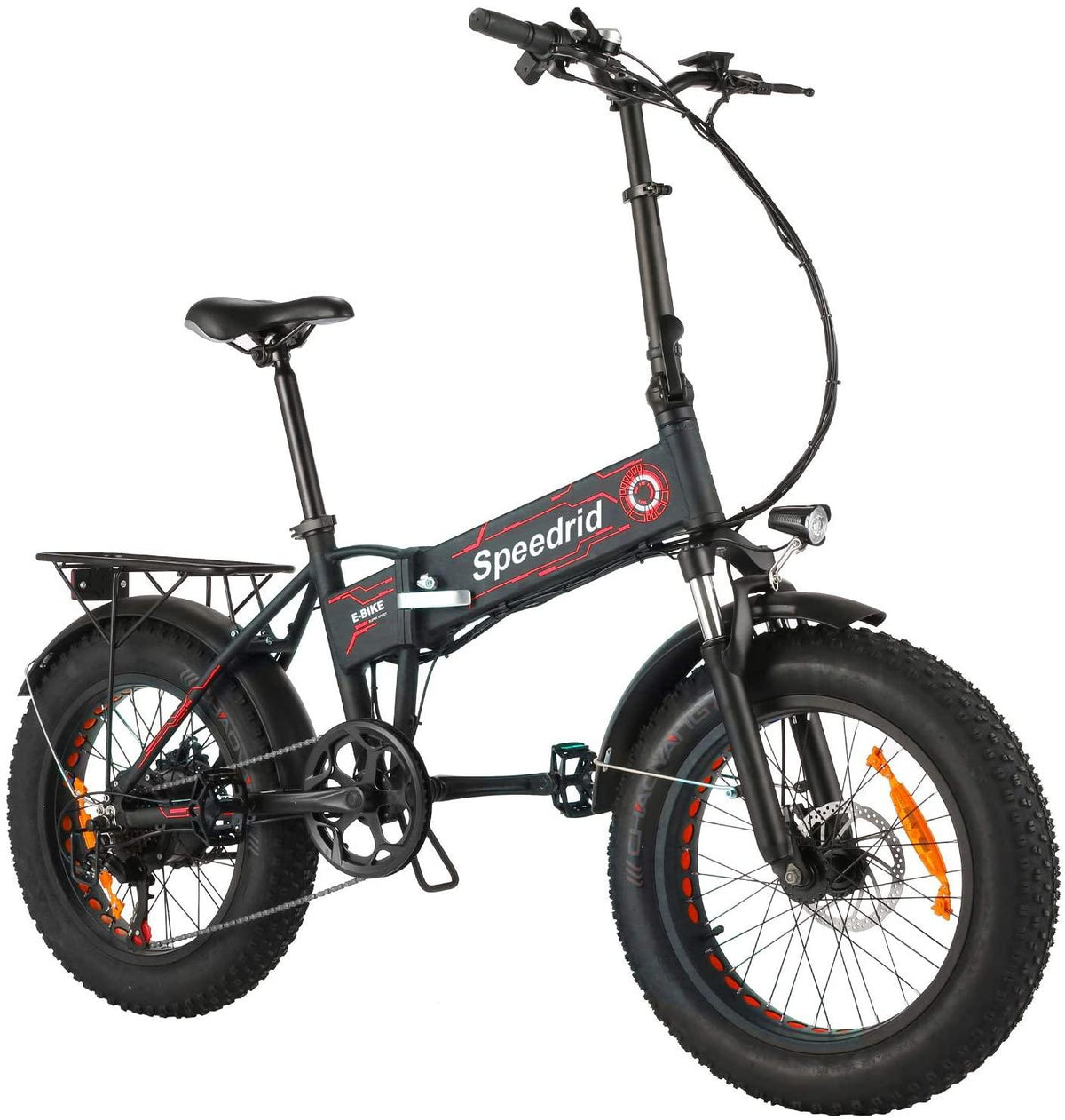 Speedrid Folding Electric Bike Fat Tire Electric Snow Bike 20" 4.0, 500W Powerful Motor, 36V 12.5Ah Removable Battery and Professional 6 Speed