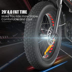 Speedrid Folding Electric Bike Fat Tire Electric Snow Bike 20" 4.0, 500W Powerful Motor, 36V 12.5Ah Removable Battery and Professional 6 Speed
