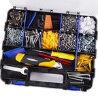 Hardware Organizer Box 34 Compartments Small Parts Organizer with Removable Dividers Durable Plastic Double Side Tools Box Screw Organizers For Nuts, Bolts, Screws, Nails 2Pack