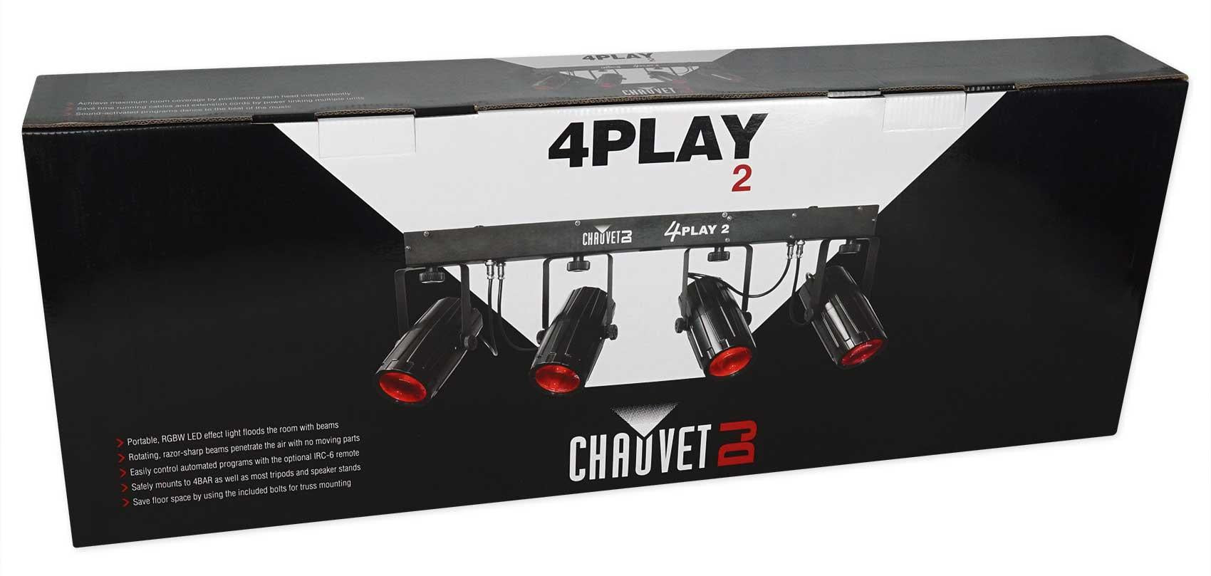 Pair Chauvet DJ 4PLAY 2 RGBW DMX Light Bar Packages+Bags+LED Fog Machine 4PLAY2