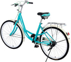 Womens Complete Cruiser Bikes, Comfort Beach Cruiser Bicycle Bike, 26'' Single Speed Beach Cruiser Bike with Rear Rack, High Carbon Steel Frame, Womens Road Bike for Leisure Picnics &amp; Shopping