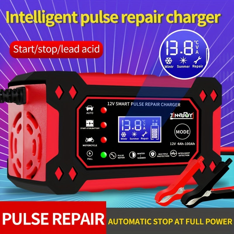6A 12V Digital Car Battery Charger Fully Automatic Repair CharFor Car Motorcycle SUV Stea Battery Charger Car Accessories