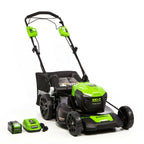 Self Propelled Electric Lawn Mower With Battery Charger Mulcher Side Discharge