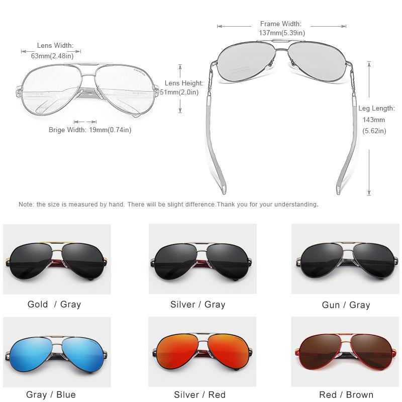 Men's Brand Design Pilot Polarized Sunglasses