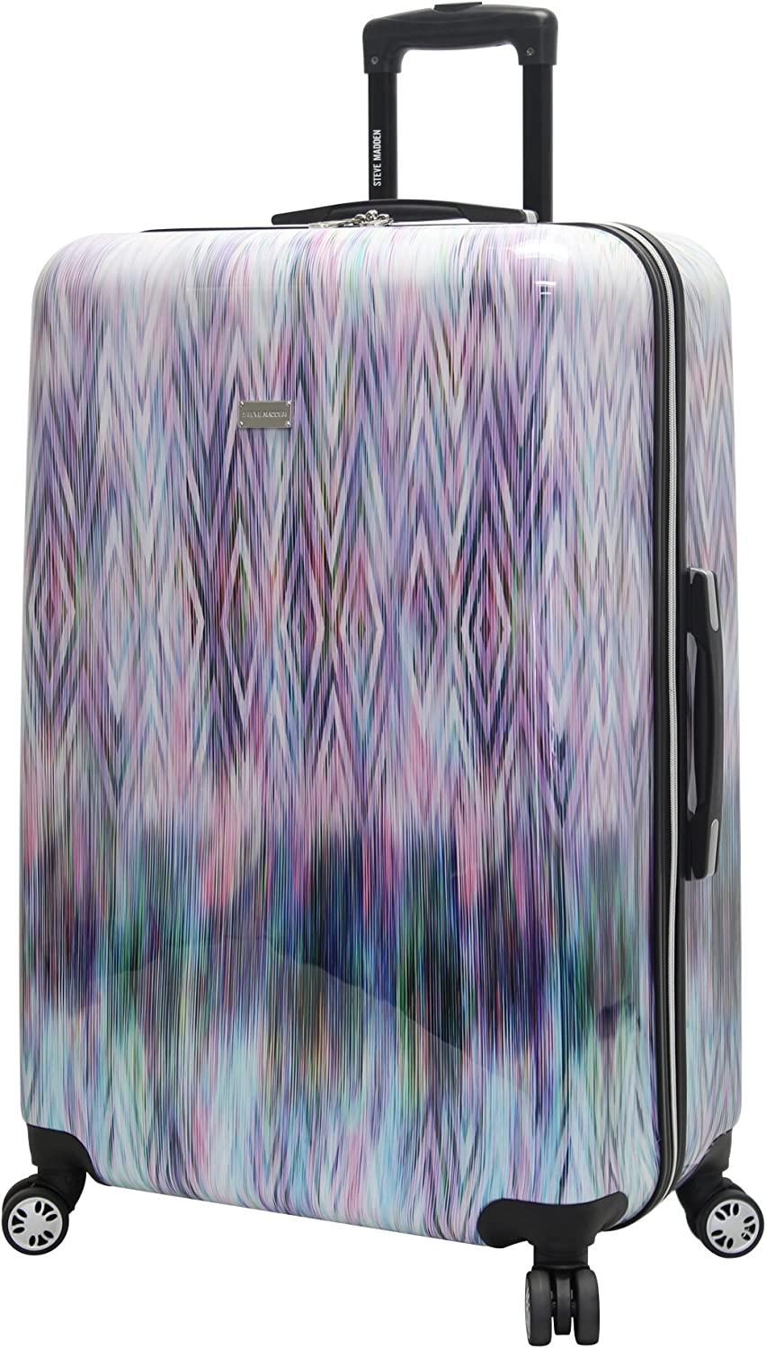 Luggage Collection - 24 Inch Scratch Resistant (ABS+PC) Hardside Mid-sized Suitcase - Durable Lightweight Bag with 8-Rolling Spinner Wheels (Diamond)