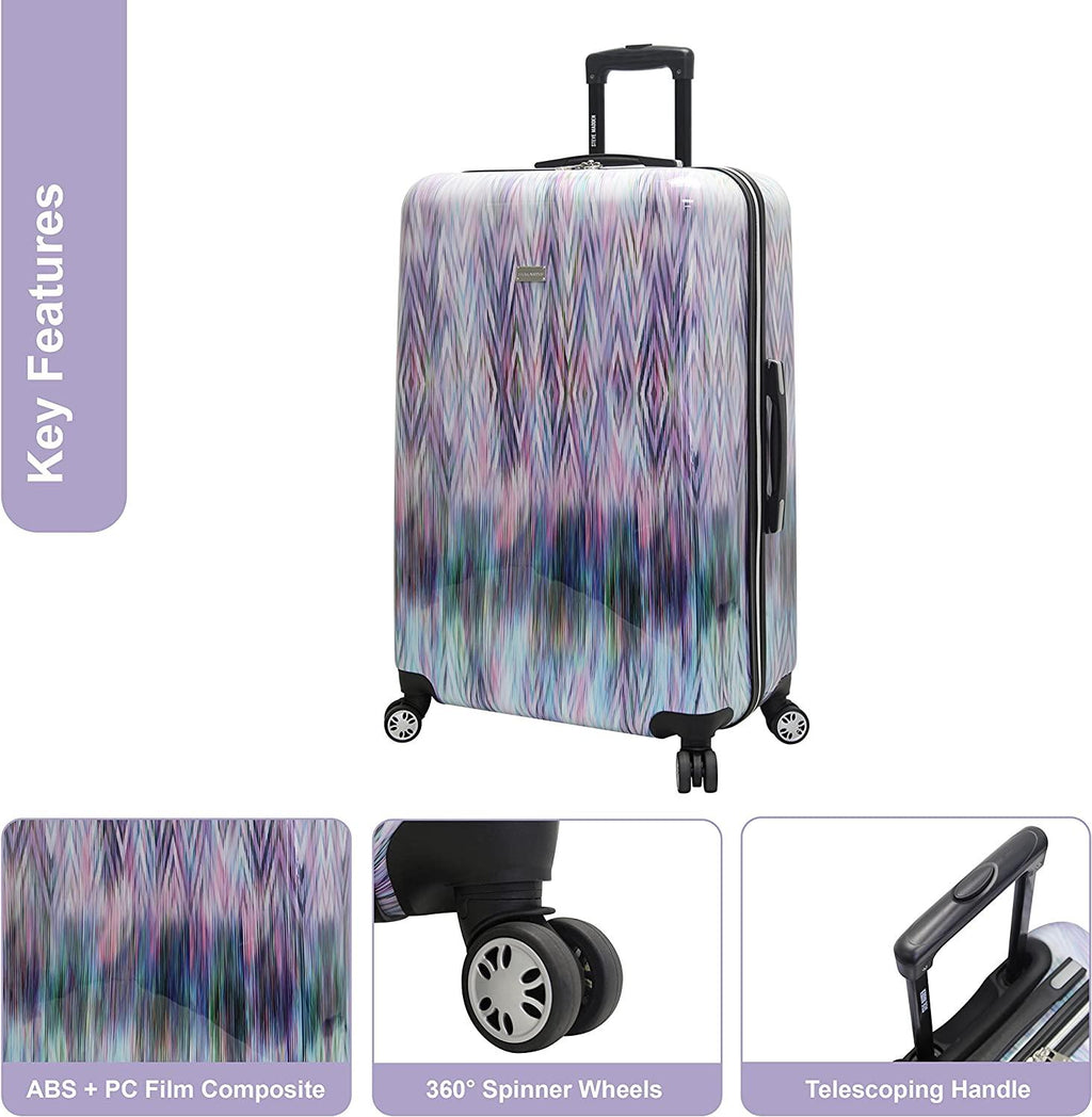 Luggage Collection - 24 Inch Scratch Resistant (ABS+PC) Hardside Mid-sized Suitcase - Durable Lightweight Bag with 8-Rolling Spinner Wheels (Diamond)