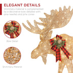 2-Piece Moose Family Lighted Christmas Yard Decoration Set w/ 170 LED Lights, Stakes, Zip Ties