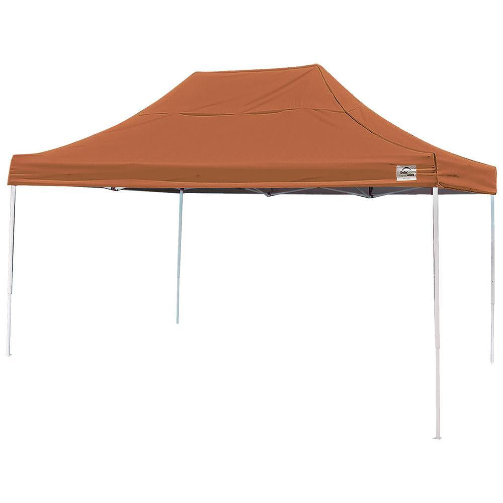 10 ft. x 15 ft. W Pro Straight-Leg Pop-Up Canopy w/Terracotta Cover, StoraBag, and 4-Position-Adjustable Steel Frame