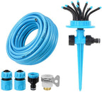 BBGS Plug-in Flexible Garden Sprinkler Watering System, with Multi-Directional Nozzle, 360° Automatic Lawn Sprinkler System for Watering Lawn Plants Flowers (Color : with hose-30m)