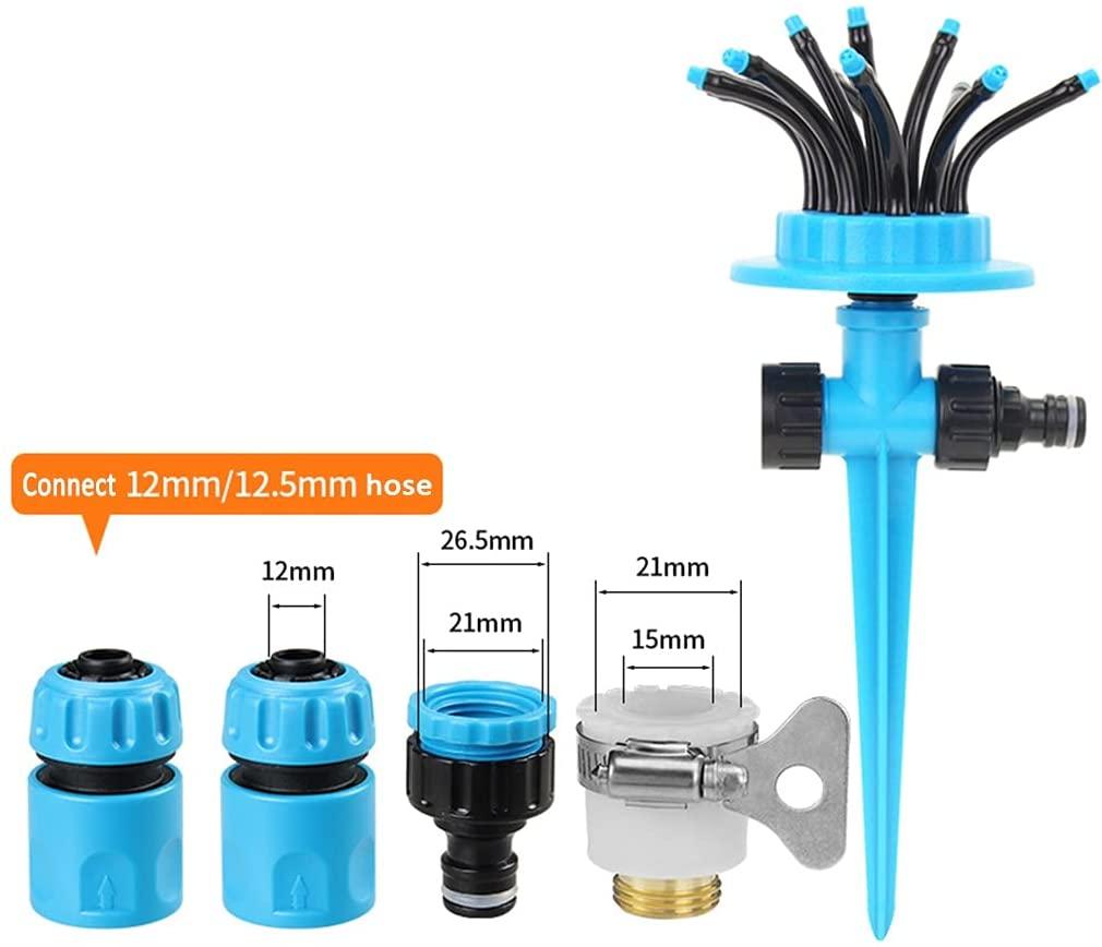 BBGS Plug-in Flexible Garden Sprinkler Watering System, with Multi-Directional Nozzle, 360° Automatic Lawn Sprinkler System for Watering Lawn Plants Flowers (Color : with hose-30m)