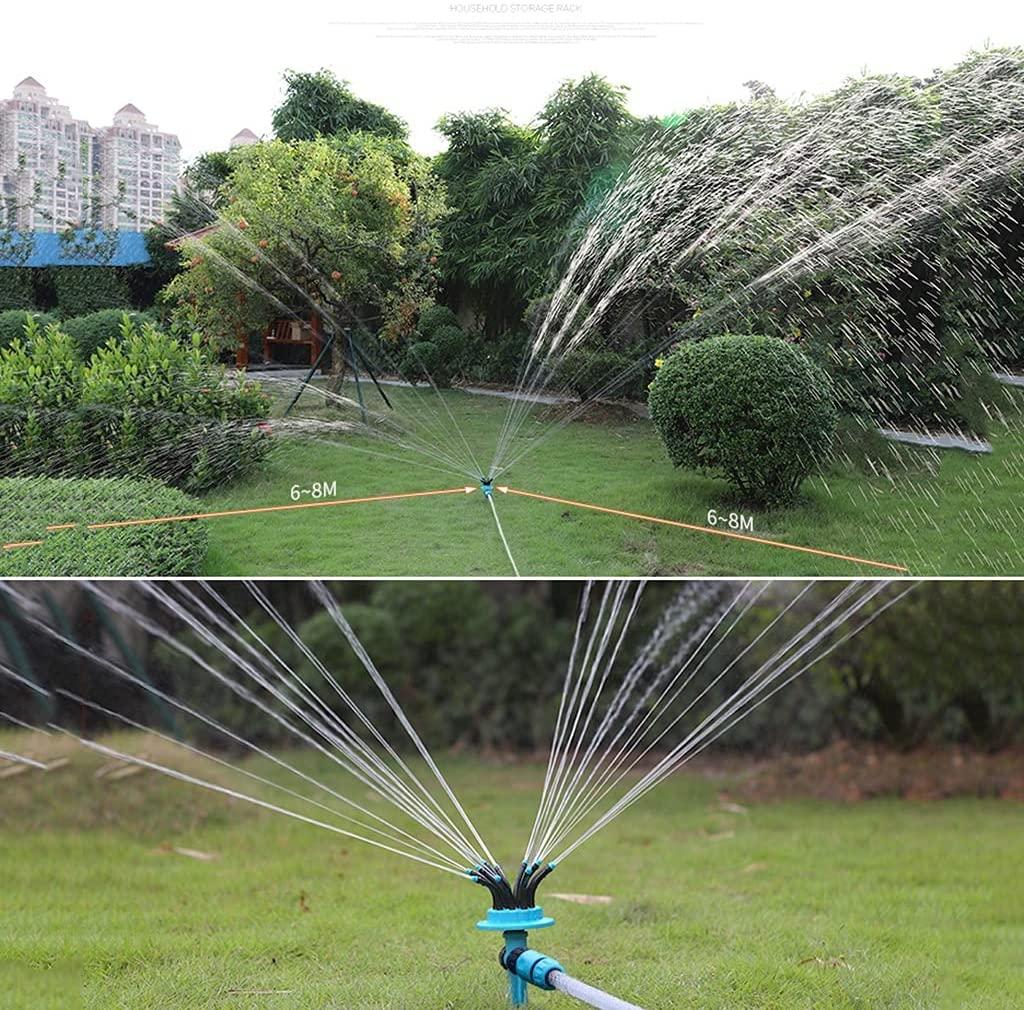 BBGS Plug-in Flexible Garden Sprinkler Watering System, with Multi-Directional Nozzle, 360° Automatic Lawn Sprinkler System for Watering Lawn Plants Flowers (Color : with hose-30m)