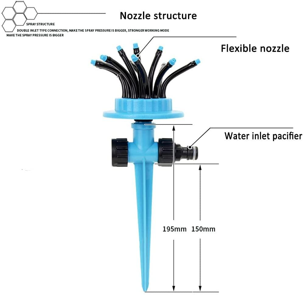 BBGS Plug-in Flexible Garden Sprinkler Watering System, with Multi-Directional Nozzle, 360° Automatic Lawn Sprinkler System for Watering Lawn Plants Flowers (Color : with hose-30m)