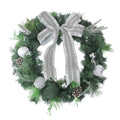 24 in. Unlit White and Silver Apple and Pine Cone Artificial Christmas Wreath