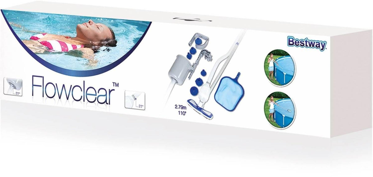 Pool Vacuum + Replacement Cartridges (6) + 1000 GPH Filter Pump System
