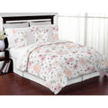 Watercolor Floral Pink and Grey Comforter Set by Sweet Jojo s
