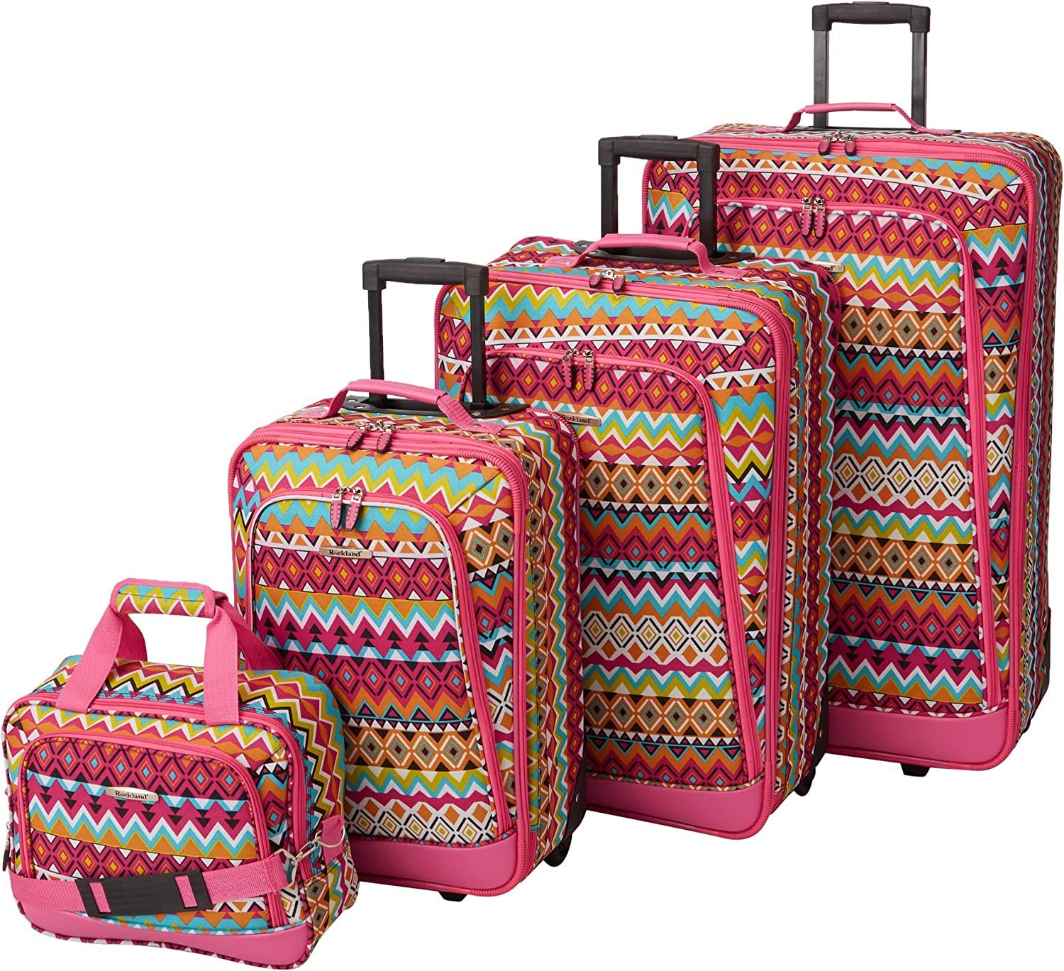 Escape 4-Piece Softside Upright Luggage Set, Tribal, (14/19/24/28)
