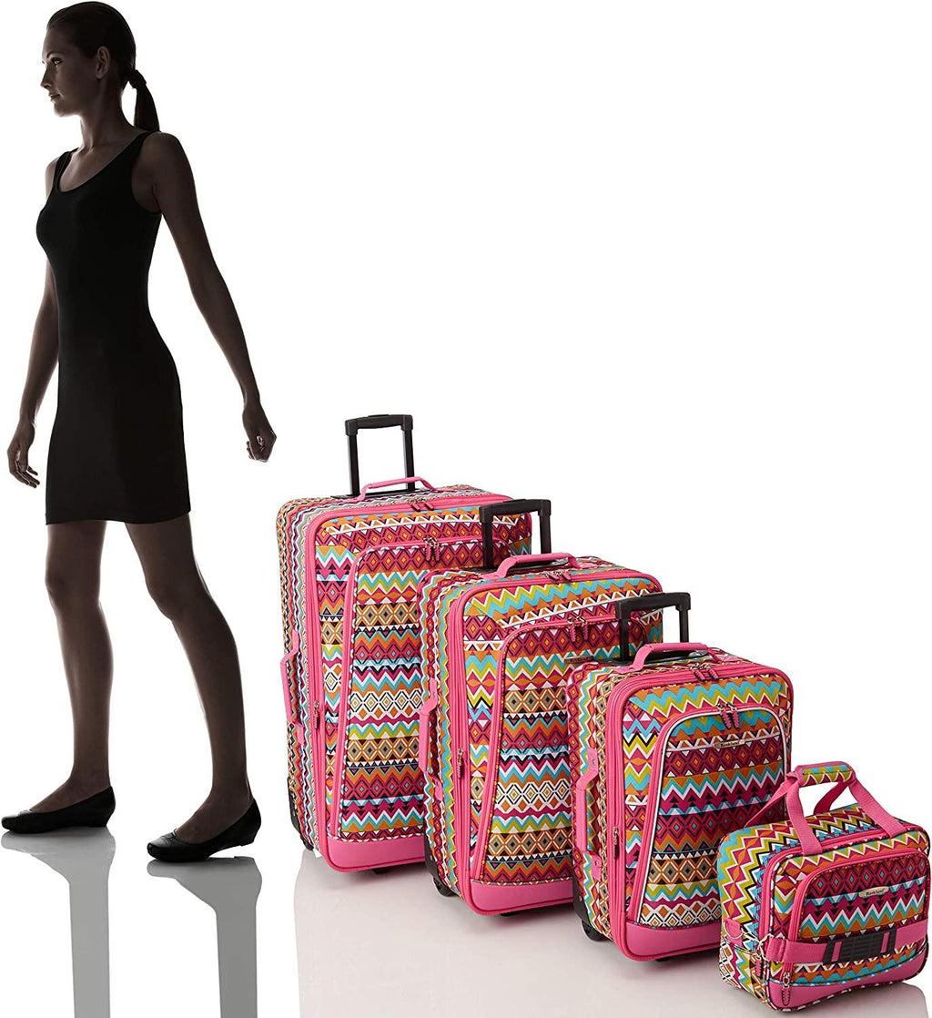 Escape 4-Piece Softside Upright Luggage Set, Tribal, (14/19/24/28)
