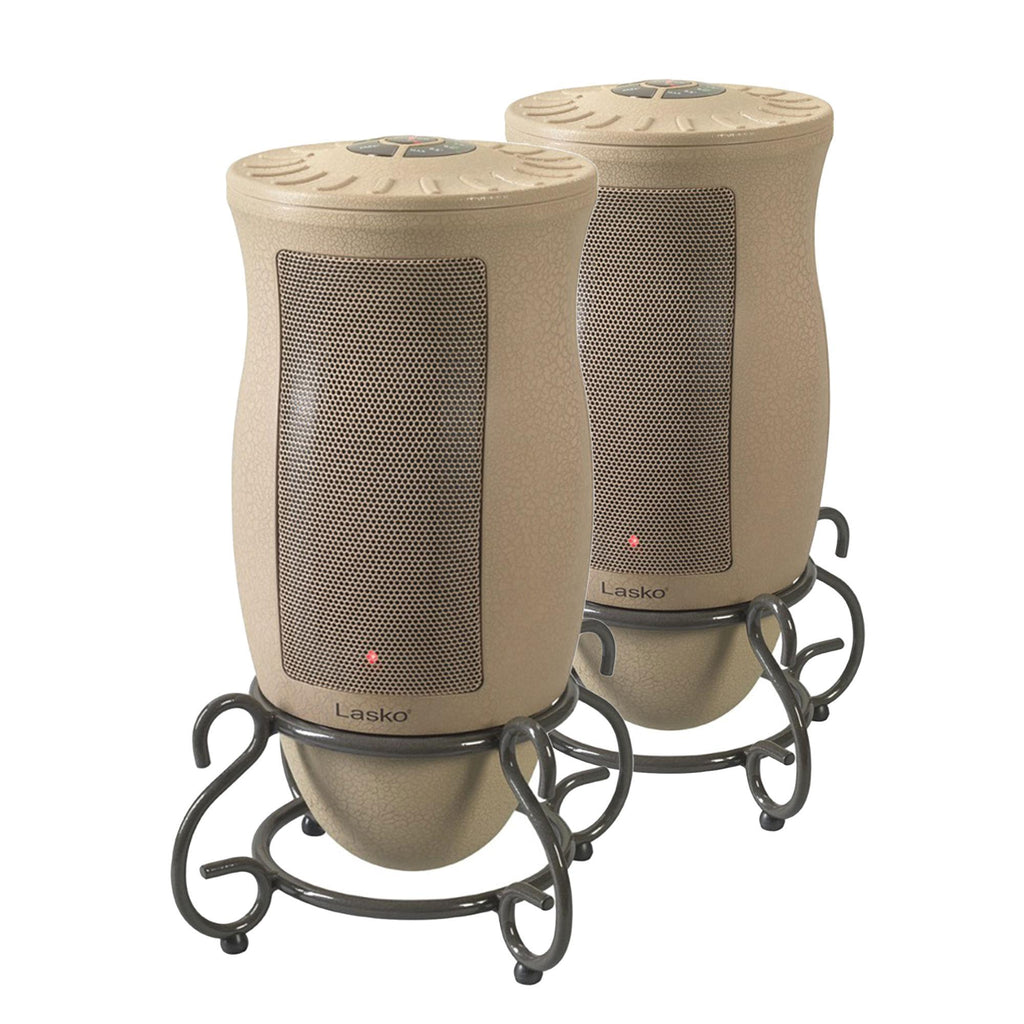 Lasko er Series Oscillating Ceramic Space Heater, Tan (2 Pack)