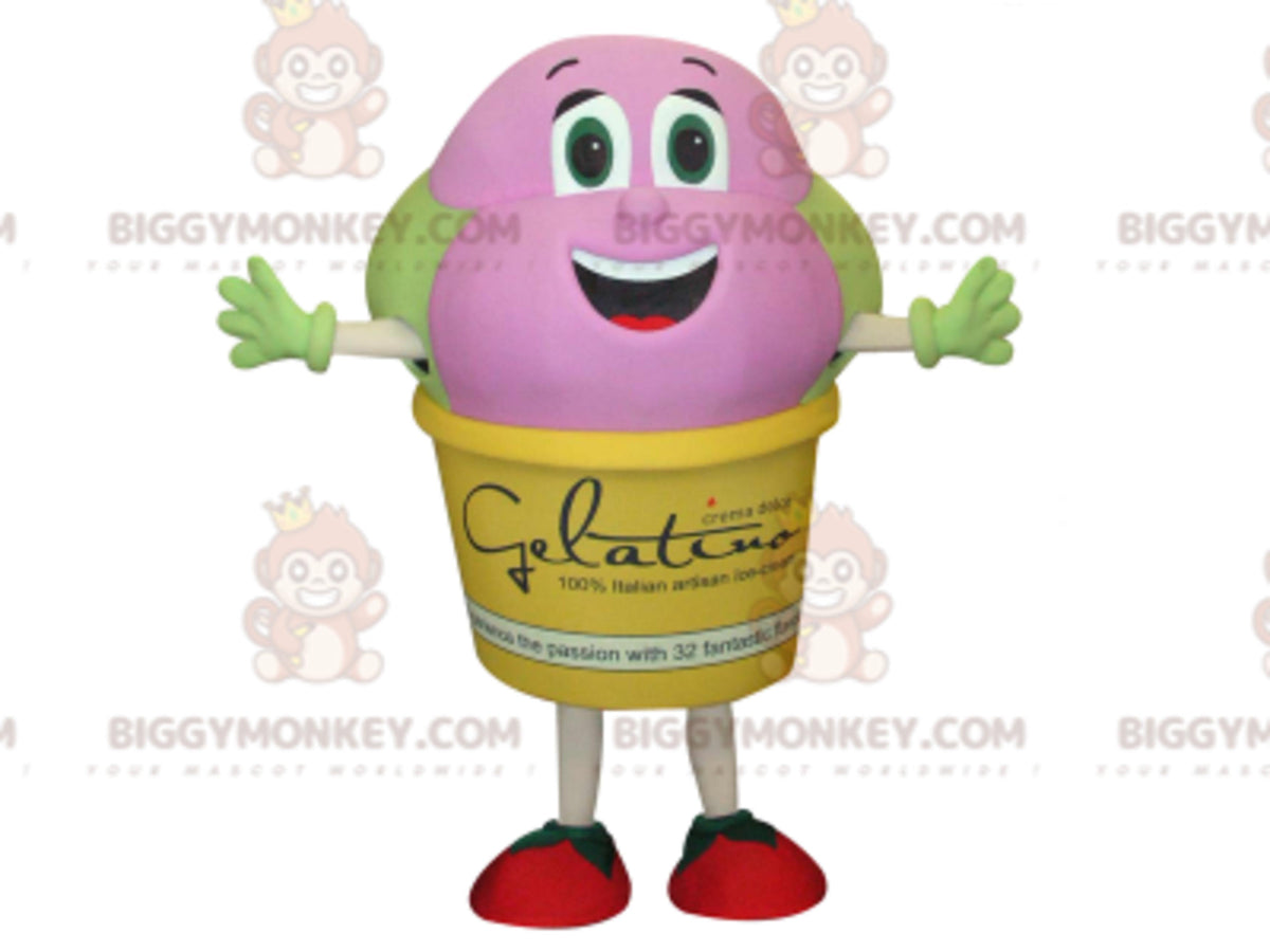 Yellow Pink and Green Giant Ice Cream Pot BIGGYMONKEYMascot Costume