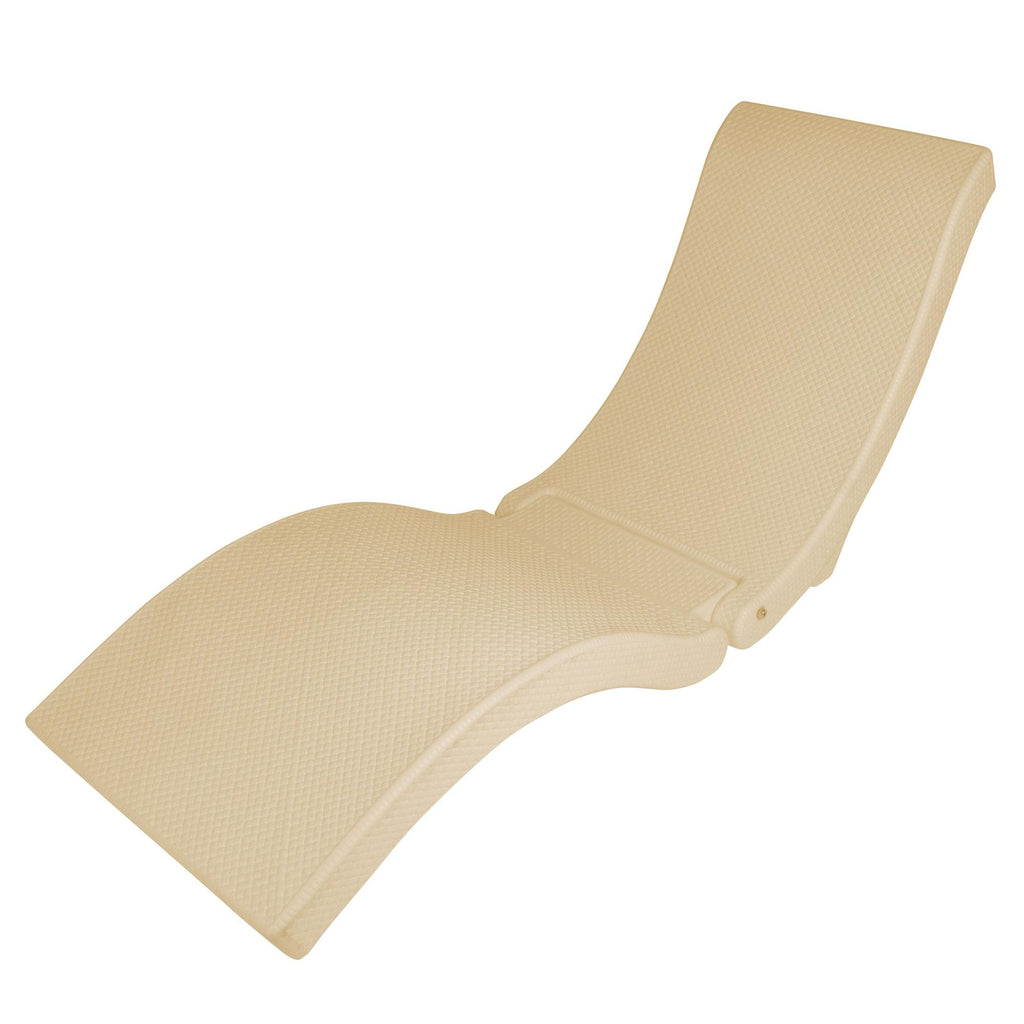 SwimWays TerraSol Sonoma All Weather Rattan-Look Low Profile Deck or In-Pool Chaise Lounge Chair Pool Float, Light Beige (2