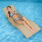 SwimWays TerraSol Sonoma All Weather Rattan-Look Low Profile Deck or In-Pool Chaise Lounge Chair Pool Float, Light Beige (2