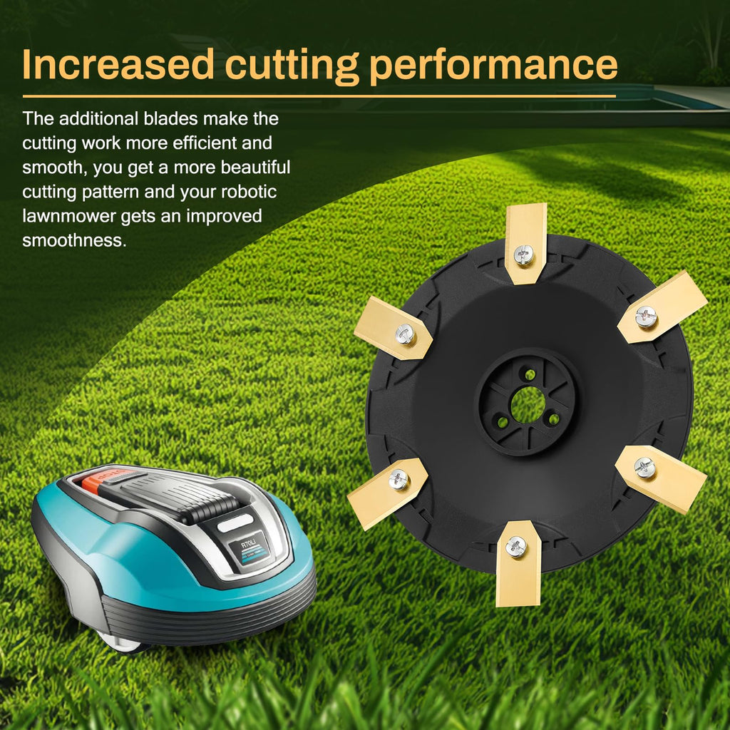 【Cut More Efficiently】 Blade Plate + 6 Replacement Blades Compatible with  Automower for 308,  R70Li R80Li (up to Year of Manufacture 2015) Series Robotic Lawn Mower