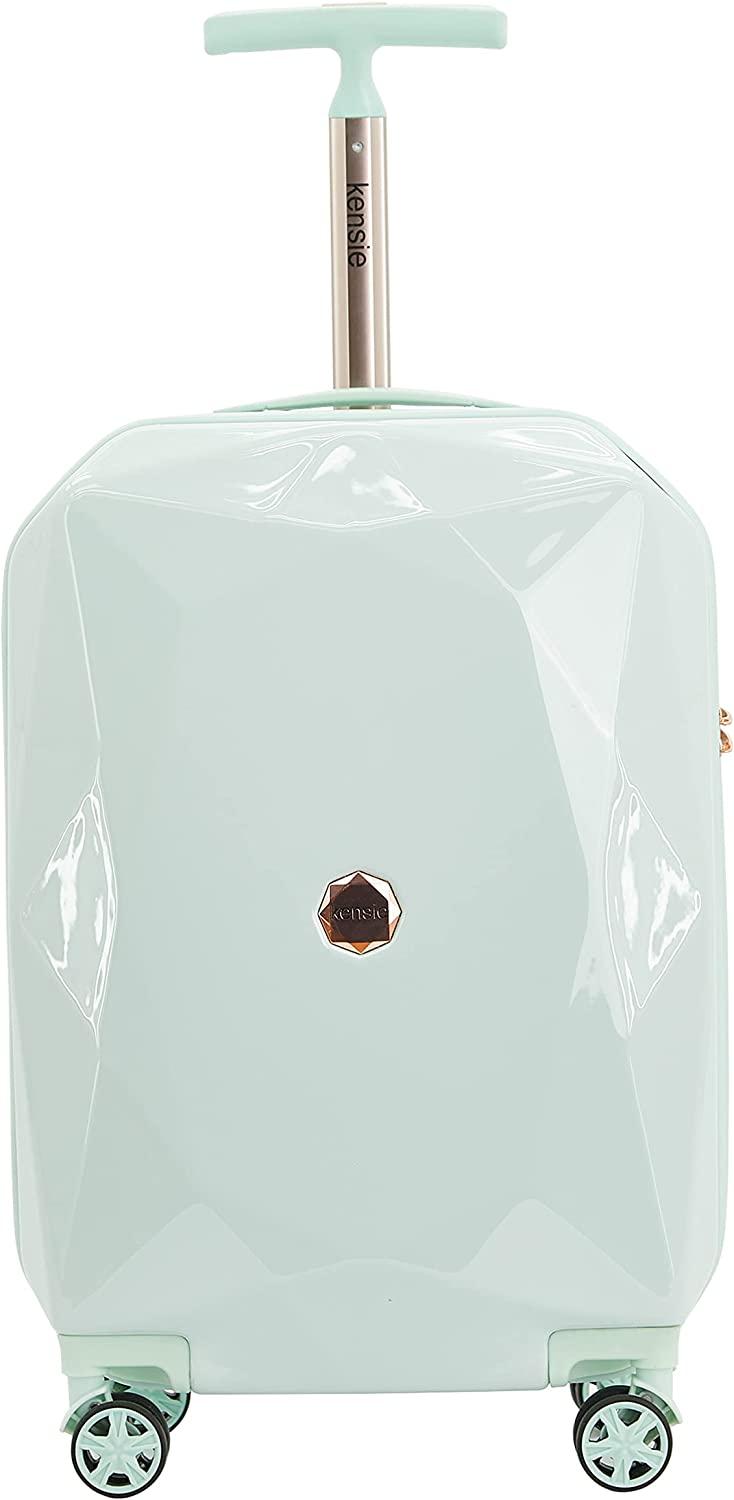 Women's 3D Gemstone TSA Lock Hardside Spinner Luggage, Mint, 2 Piece Set (28"/20")