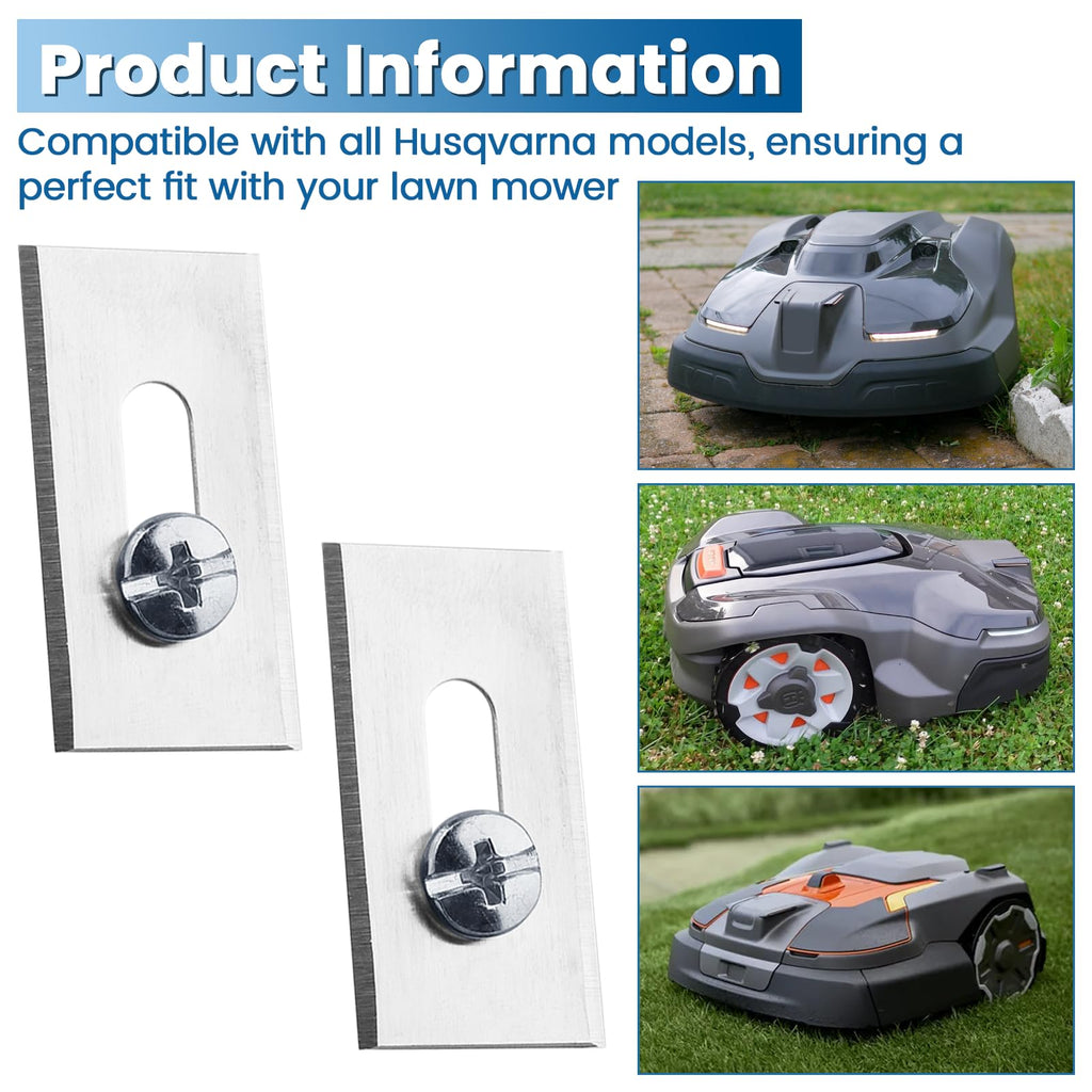 6pcs 595084411 for  Automower Blade Replacement, for  Endurance Automower Blades Compatible with  All Models Robotic Lawn Mowers | Carbon Steel | Silver
