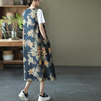 Summer Retro Sleeveless V-Neck Loose Denim Dress