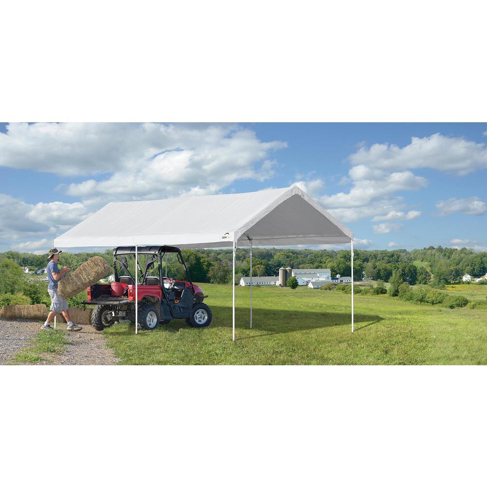 10 ft. W x 20 ft. D Canopy in White with High-Grade Steel Frame and Innovative AccelaFrame System for  Assembly