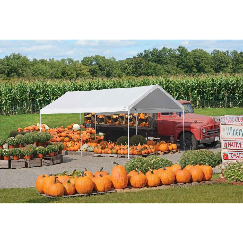 10 ft. W x 20 ft. D Canopy in White with High-Grade Steel Frame and Innovative AccelaFrame System for  Assembly