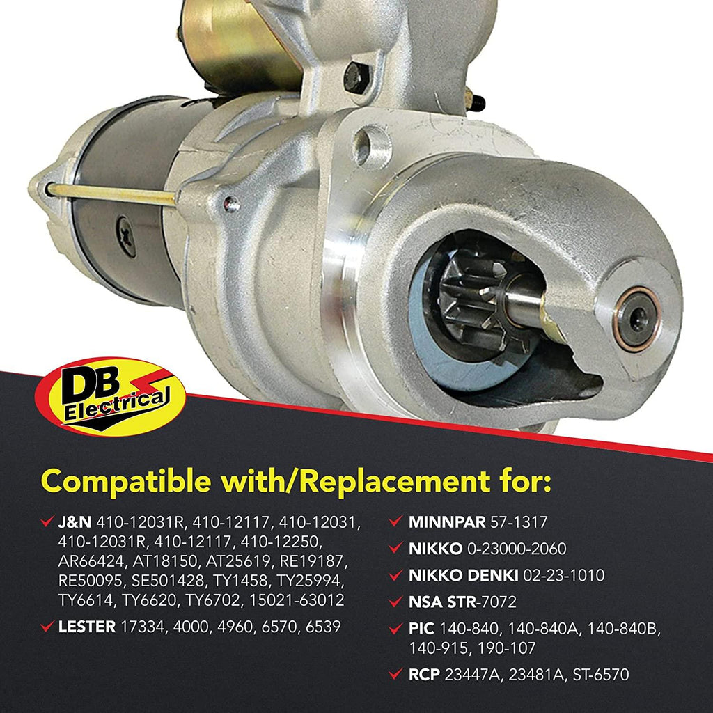db electrical 410-12117 starter compatible with/replacement for clark ut40 1975-1981, ut60 1979-1983, 302a 1974-1981, 310a 1976-1983, 401c 1974-1982, 410 1974-1984 at18150, ty1458, 6570n