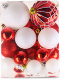 WBF Holiday Decoration Christmas Ball Ornaments- 3/4/5/6/ 8cm Christmas Tree Decoration Ball Shiny Bauble Xmas Party Painted Hanging Ball Home Ornament Decor 50 Pcs/10boxes Ball Ornaments