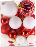 WBF Holiday Decoration Christmas Ball Ornaments- 3/4/5/6/ 8cm Christmas Tree Decoration Ball Shiny Bauble Xmas Party Painted Hanging Ball Home Ornament Decor 50 Pcs/10boxes Ball Ornaments