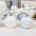 WBF Holiday Decoration Christmas Ball Ornaments- 3/4/5/6/ 8cm Christmas Tree Decoration Ball Shiny Bauble Xmas Party Painted Hanging Ball Home Ornament Decor 50 Pcs/10boxes Ball Ornaments