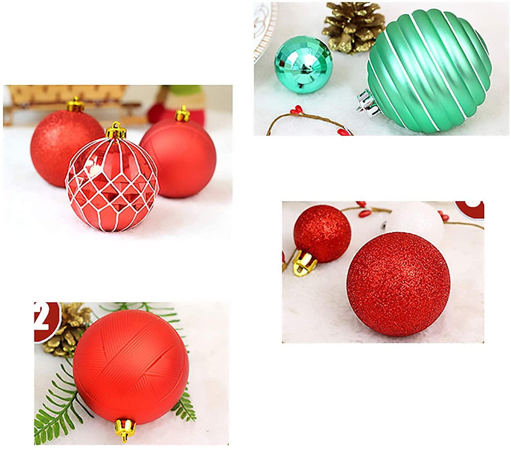 WBF Holiday Decoration Christmas Ball Ornaments- 3/4/5/6/ 8cm Christmas Tree Decoration Ball Shiny Bauble Xmas Party Painted Hanging Ball Home Ornament Decor 50 Pcs/10boxes Ball Ornaments