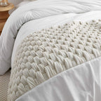 Byourbed Almond Cream/ White Knit and Loop Textured Oversized Comforter Twin - Twin XL, Twin XL Adult, Teen &amp; Dorm