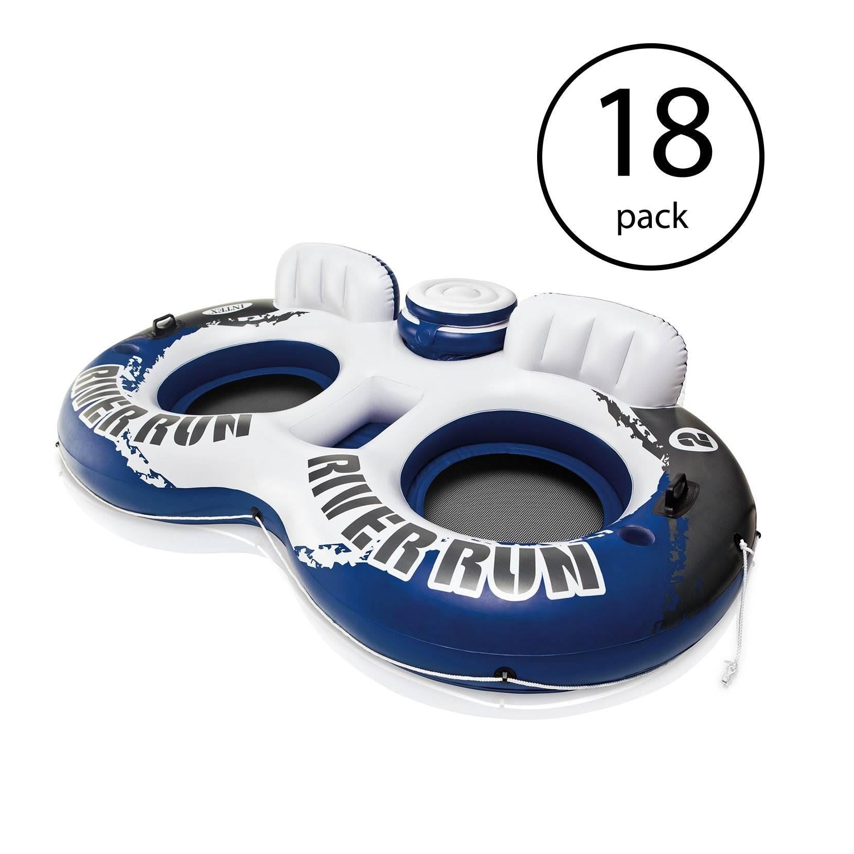 River Run II Inflatable 2 Person Pool Tube Float w/ Cooler (18 Pack)
