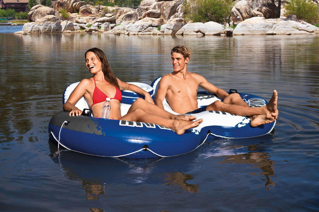 River Run II Inflatable 2 Person Pool Tube Float w/ Cooler (18 Pack)
