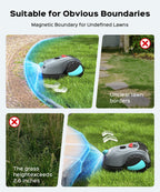 V100 Robotic Lawn Mower – Visual Navigation &amp; Smart Obstacle Avoidance, Adjustable Cutting Height 0.8–2.4 in, Low-Noise Auto Mowing for Small Lawns up to 1,600 sq ft