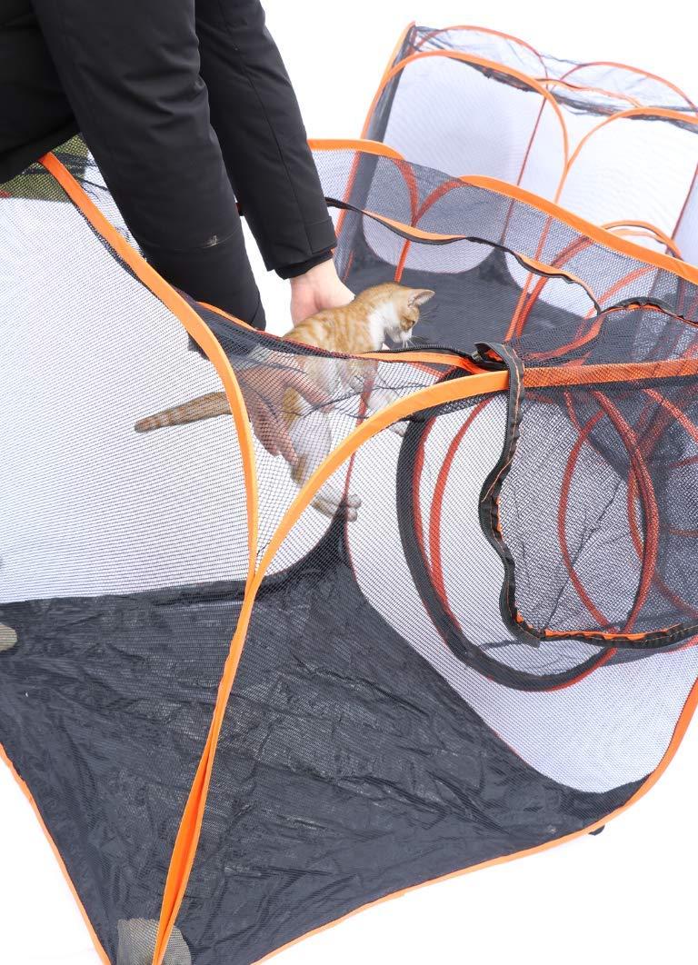 Girlsli Portable Pet Tent, 3 Levels of Jumping Tower, Tunnel, Hexagon Tent, Dog Cat Playpen House Crate CaEnclosure Fences Tunnel