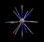 Queens of Christmas Animated Step Starburst, Red/White/Blue